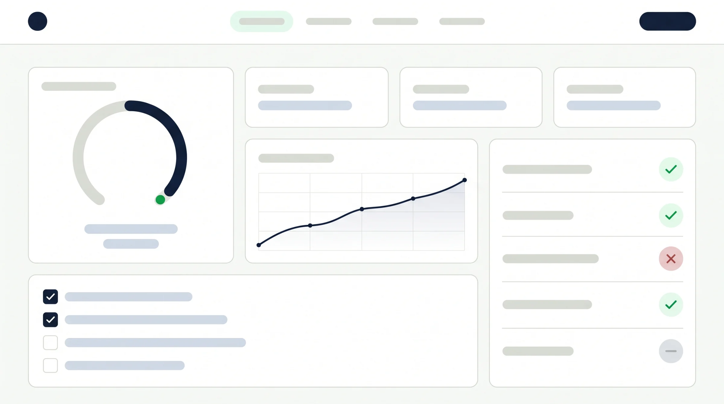Illustration of the dashboard: a visibility score dial, a weekly trend line, a result per engine and the fix list